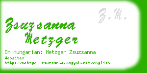 zsuzsanna metzger business card